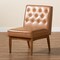 Baxton Studio Riordan Mid-Century Modern Tan Faux Leather and Walnut Brown Finished Wood Dining Chair 186-11362-Zoro - alternate 3